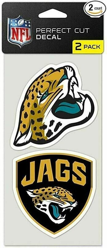 Jacksonville Jaguars 4" x 8" Perfect Cut 2 Piece Decal