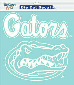 Florida Gators 8" x 8" Perfect Cut White Decal