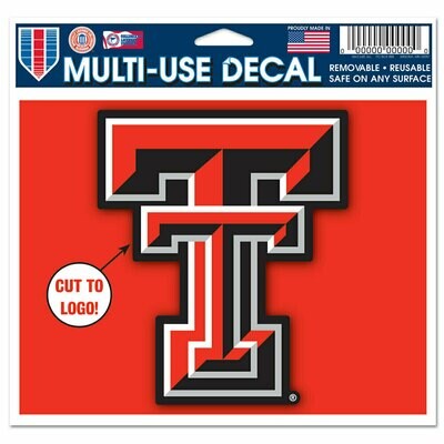 Texas Tech Red Raiders 4.5" x 5.75" Multi-Use Decal Cut to Logo
