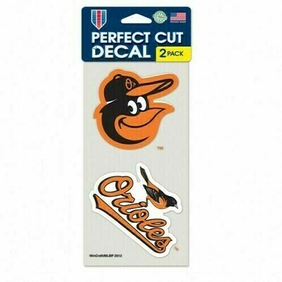 Baltimore Orioles 4" x 8" Perfect Cut 2 Piece Decal