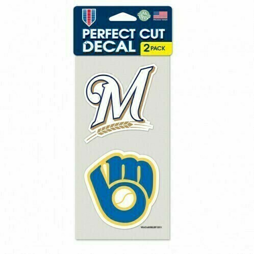 Milwaukee Brewers 4" x 8" Perfect Cut 2 Piece Decal