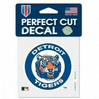 Detroit Tigers Retro 4 Detroit Tigers Retro 4" x 4" Perfect Cut Color Decal