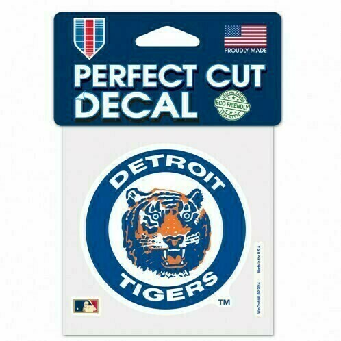 Detroit Tigers Retro 4" x 4" Perfect Cut Color Decal