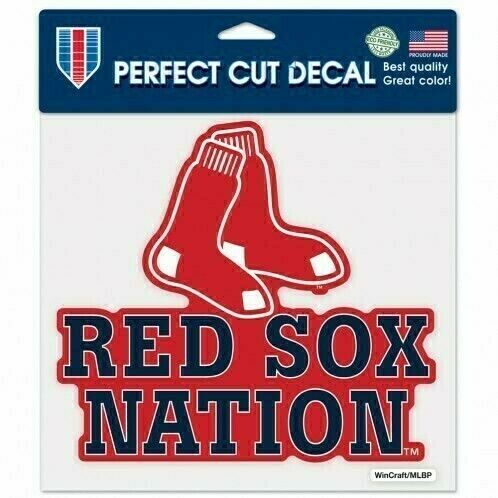 Boston Red Sox Slogan 8" x 8" Perfect Cut Color Decal