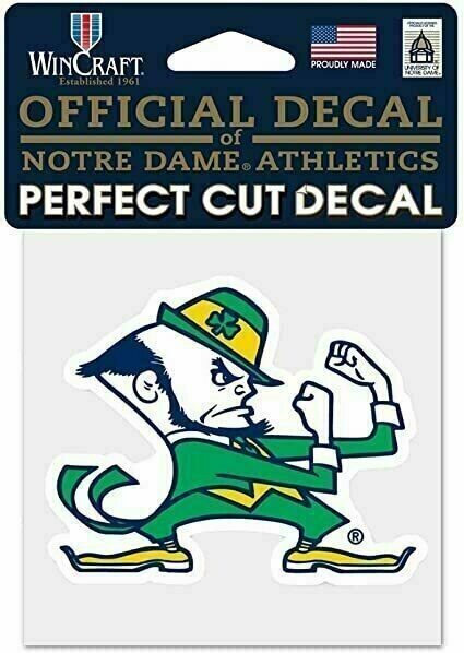 Notre Dame Fighting Irish Leprechaun 4" x 4" Perfect Cut Color Decal