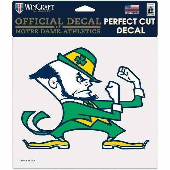 Notre Dame Fighting Irish Leprechaun 8" x 8" Perfect Cut Color Decal