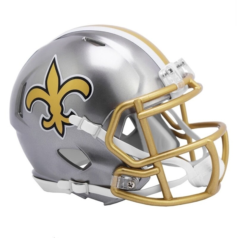 New Orleans Saints Riddell Flash Alternate Revolution Speed Mini Football Helmet