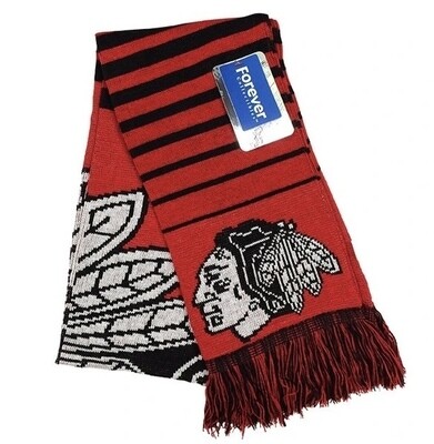 Chicago Blackhawks Striped Adult Knit Scarf Chicago Blackhawks Striped Adult Knit Scarf