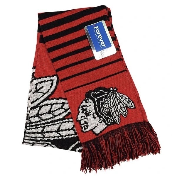 Chicago Blackhawks Striped Adult Knit Scarf