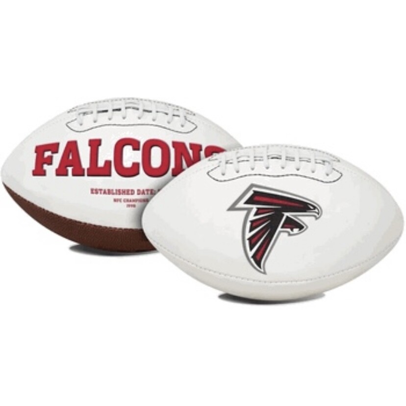 Atlanta Falcons Full Size Embroidered Signature Series White Panel Football