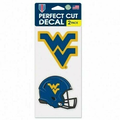 West Virginia Mountaineers 4" x 8" Perfect Cut 2 Piece Decal