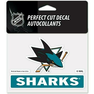 San Jose Sharks 4" x 5" Perfect Cut Color Decal