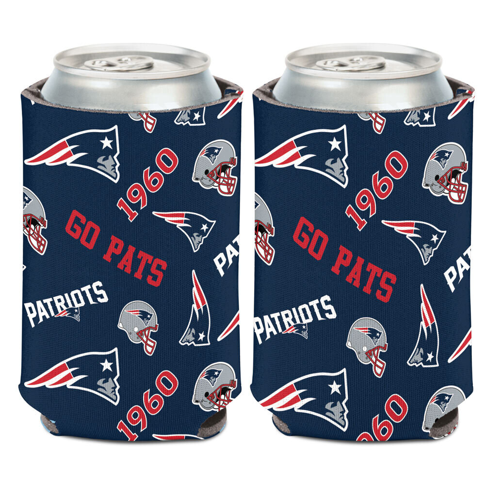 New England Patriots Go Pats 12 Ounce Can Cooler Koozie