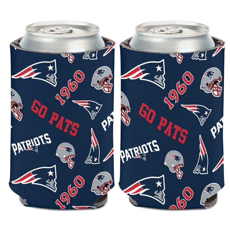 New England Patriots Go Pats 12 Ounce Can Cooler Koozie