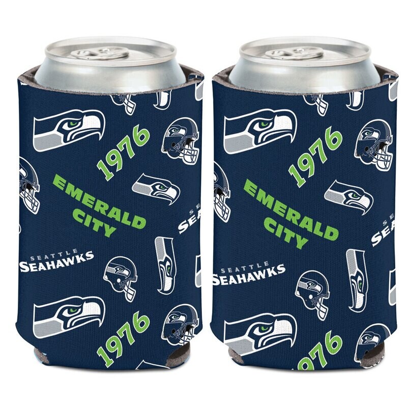 Seattle Seahawks Scattered 12 Ounce Can Cooler Koozie