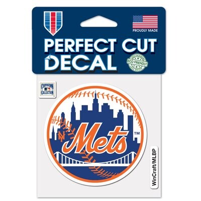 New York Mets 4" x 4" Perfect Cut Color Decal