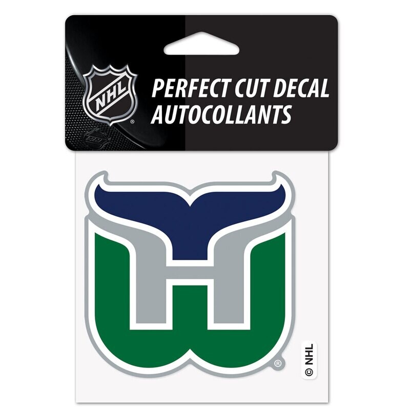 Hartford Whalers 4" x 4" Perfect Cut Color Decal