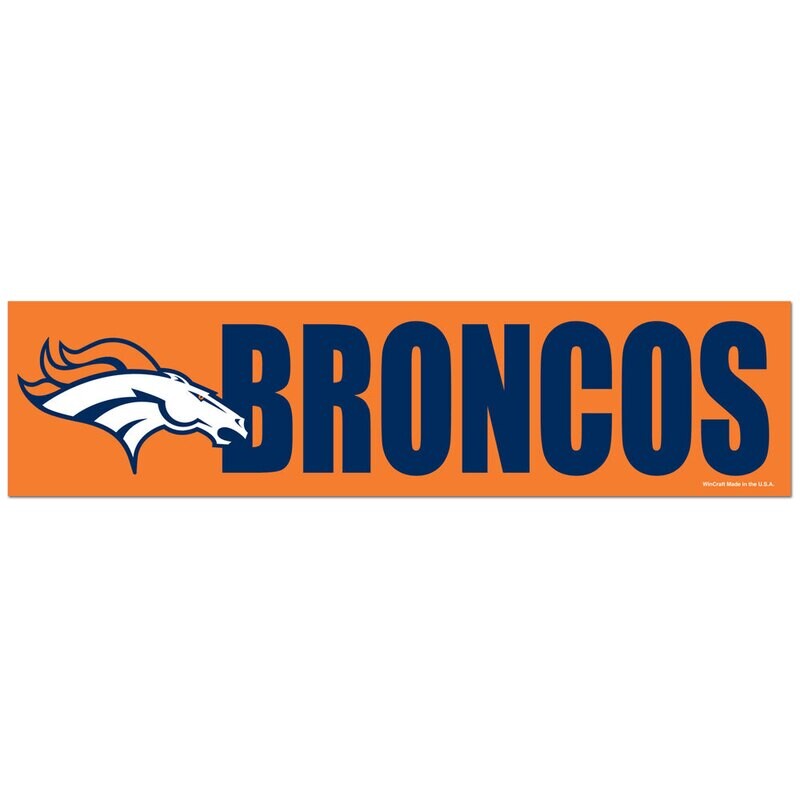 Denver Broncos 3" x 12" Bumper Sticker