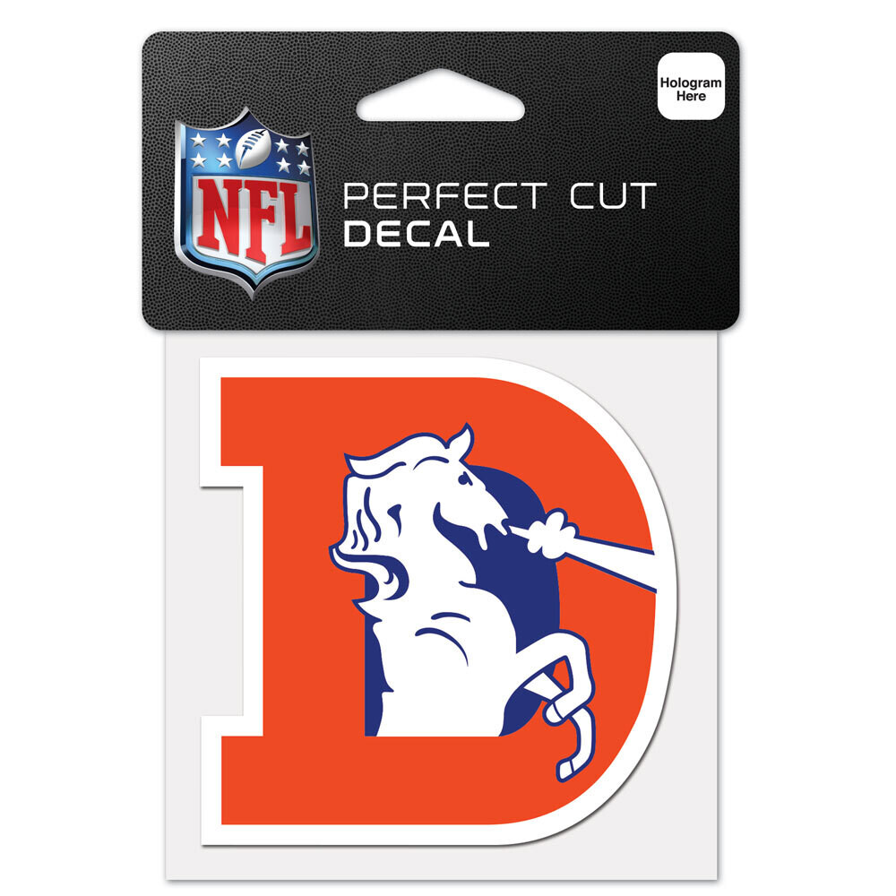 Denver Broncos Retro 4" x 4" Perfect Cut Color Decal