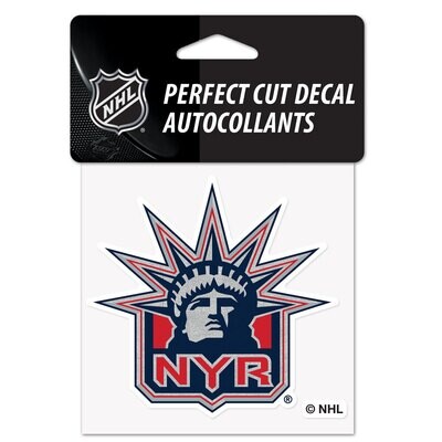 New York Rangers Statue 4" x 4" Perfect Cut Color Decal
