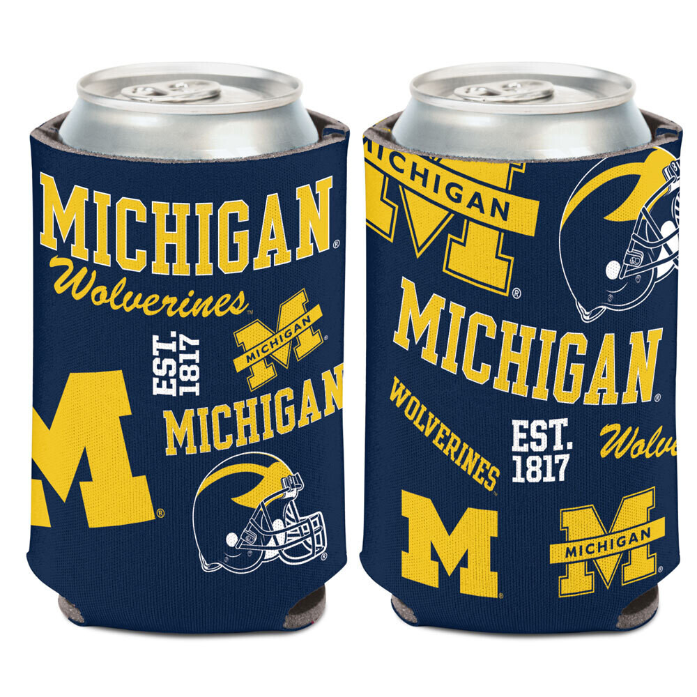 Michigan Wolverines Scatter 12 Ounce Can Cooler Koozie