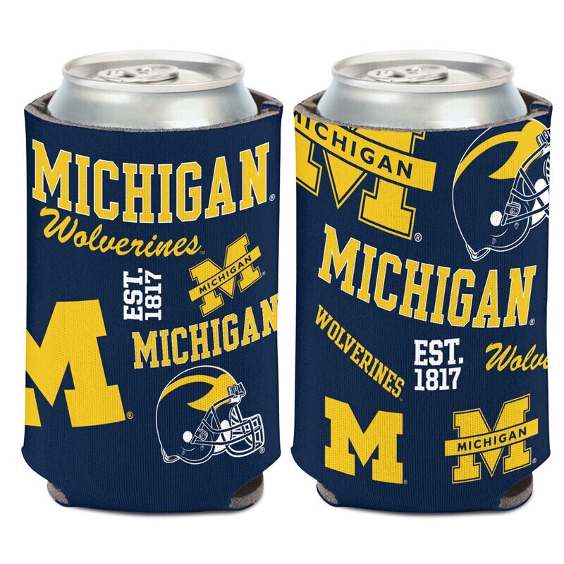 Michigan Wolverines Scatter 12 Ounce Can Cooler Koozie