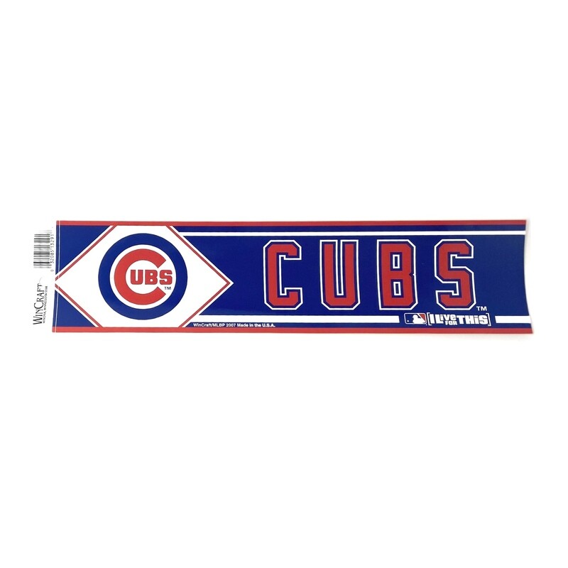 Chicago Cubs 3" x 12" Bumper Sticker