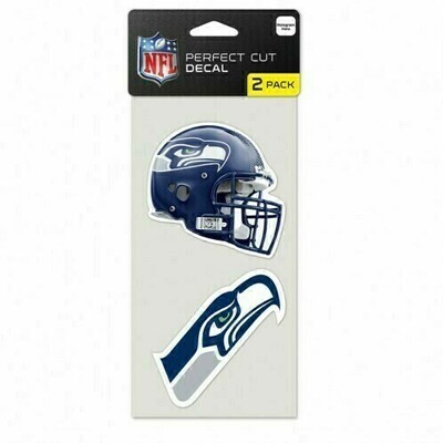 Seattle Seahawks 4" x 8" Perfect Cut 2 Piece Decal
