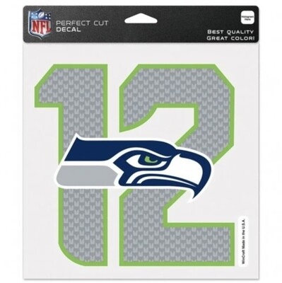 Seattle Seahawks 12th Man 8" x 8" Perfect Cut Color Decal
