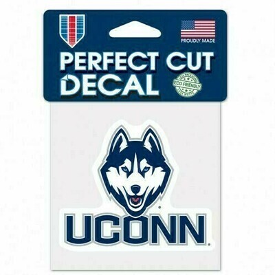 UConn Huskies 4" x 4" Perfect Cut Color Decal