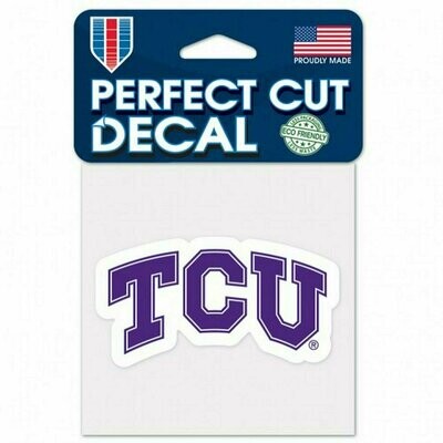 TCU Horned Frogs 4" x 4" Perfect Cut Color Decal