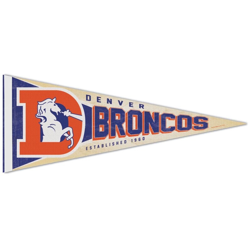Denver Broncos Vintage 12" x 30" Premium Pennant