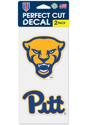 Pitt Panthers 4" x 8" Perfect Cut 2 Piece Decal