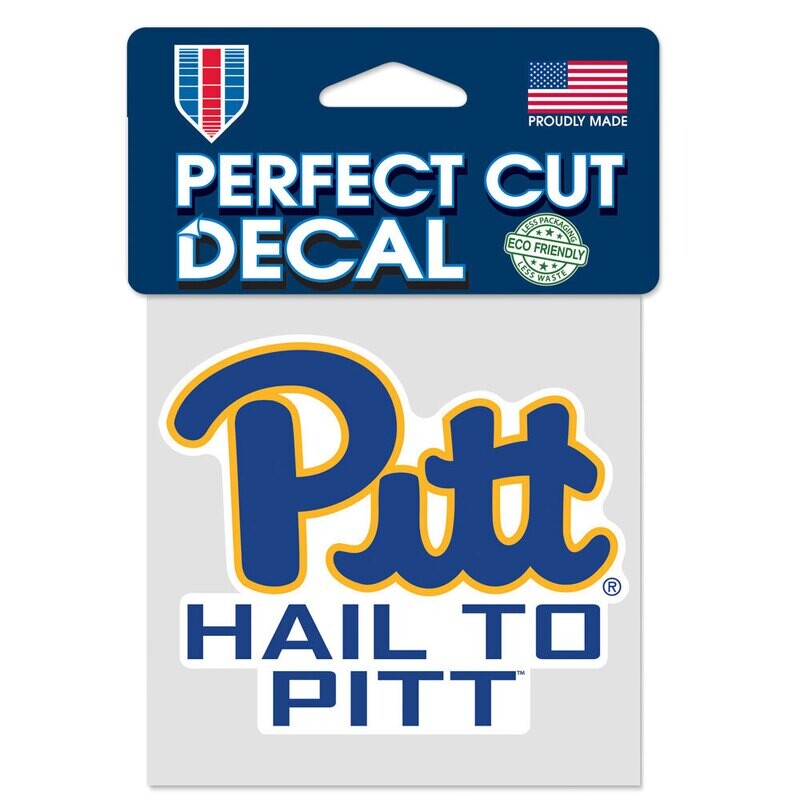 Pitt Panthers Hail 4" x 4" Perfect Cut Color Decal