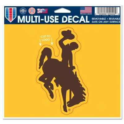 Wyoming Cowboys 4.5" x 5.75" Multi-Use Decal Cut to Logo