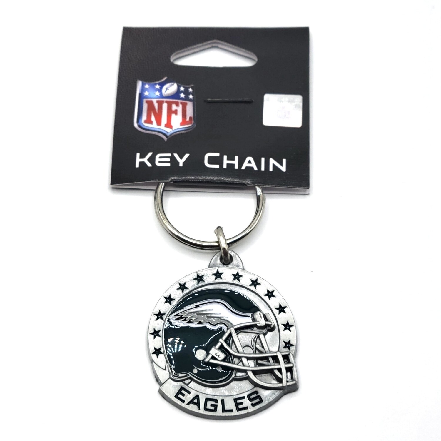 Philadelphia Eagles Helmet w/Stars Metal Key Ring