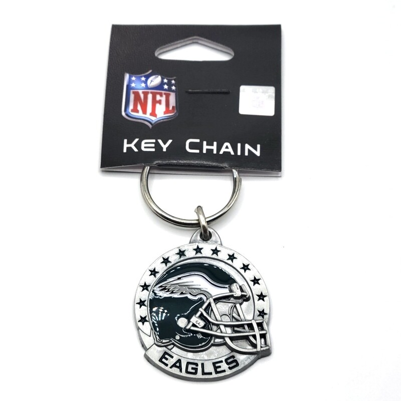 Philadelphia Eagles Helmet w/Stars Metal Key Ring