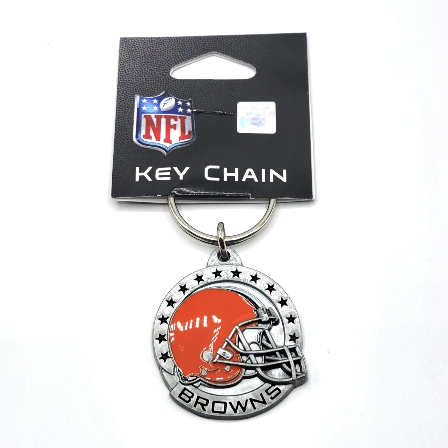 Cleveland Browns Helmet w/Stars Metal Key Ring