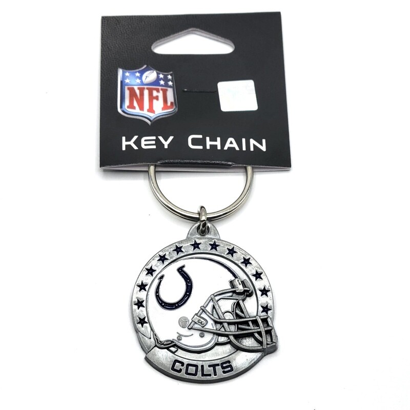 Indianapolis Colts Helmet w/Stars Metal Key Ring