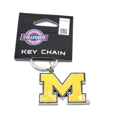 Michigan Wolverines Metal Logo Key Ring