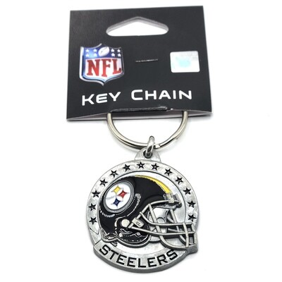 Pittsburgh Steelers Helmet w/Stars Metal Key Ring