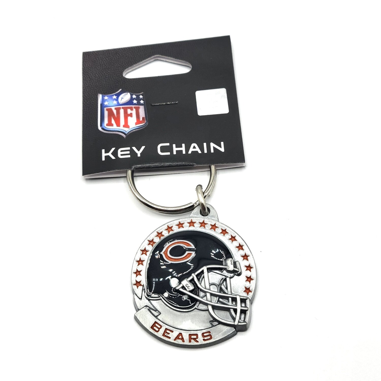 Chicago Bears Helmet w/Stars Metal Key Ring