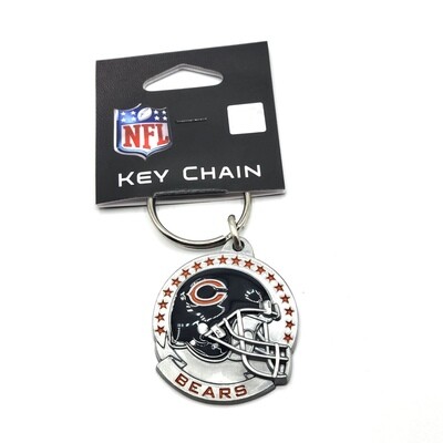 Chicago Bears Helmet w/Stars Metal Key Ring