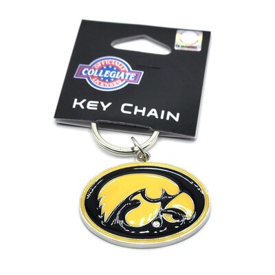 Iowa Hawkeyes Metal Logo Key Ring