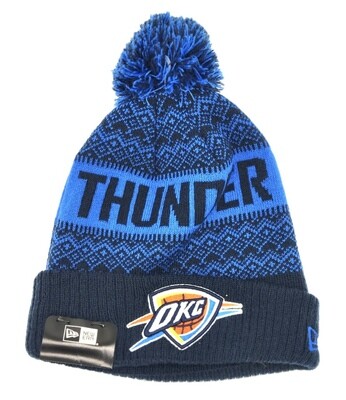 Oklahoma City Thunder Men's New Era Cuffed Pom Knit Hat
