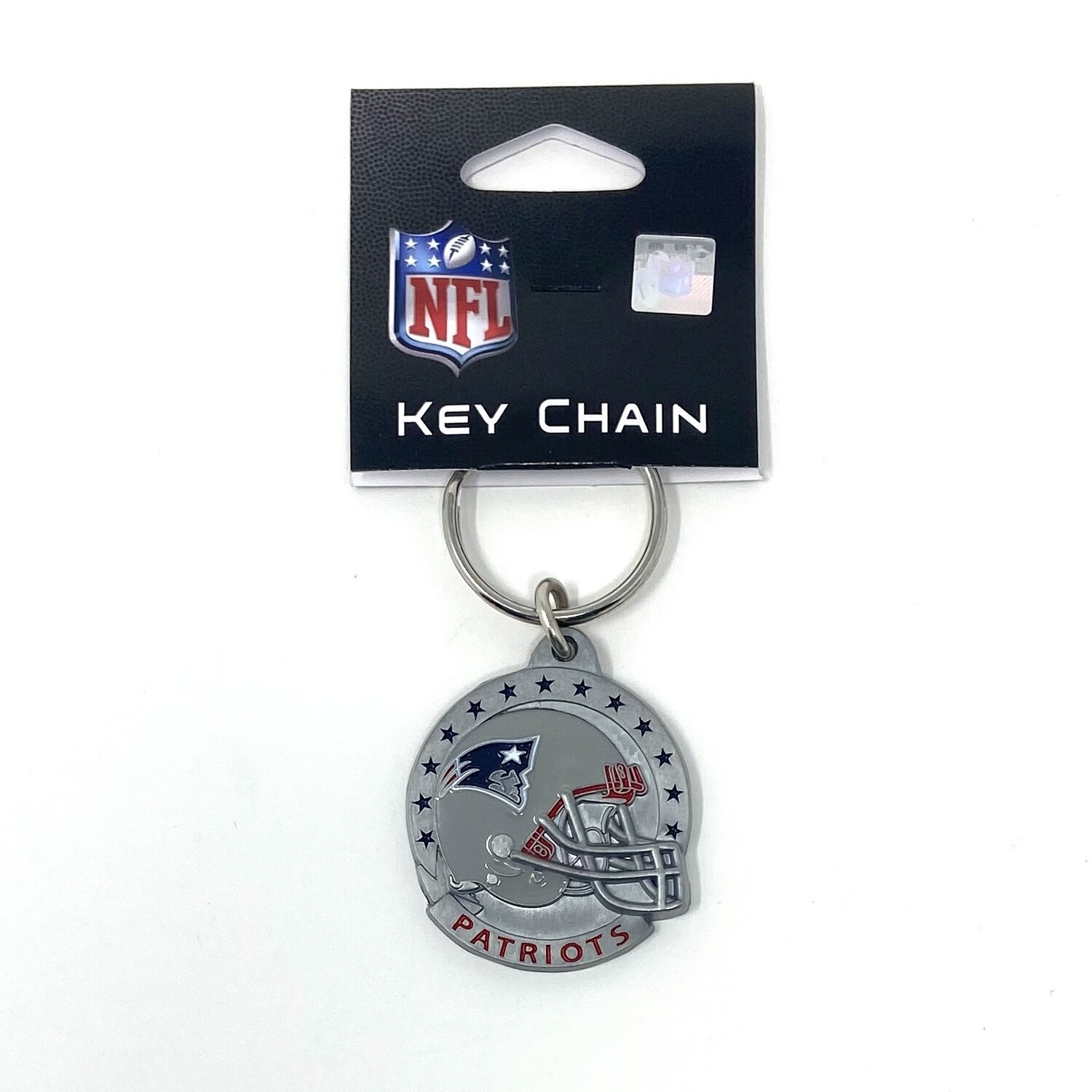 New England Patriots Helmet w/Stars Metal Key Ring