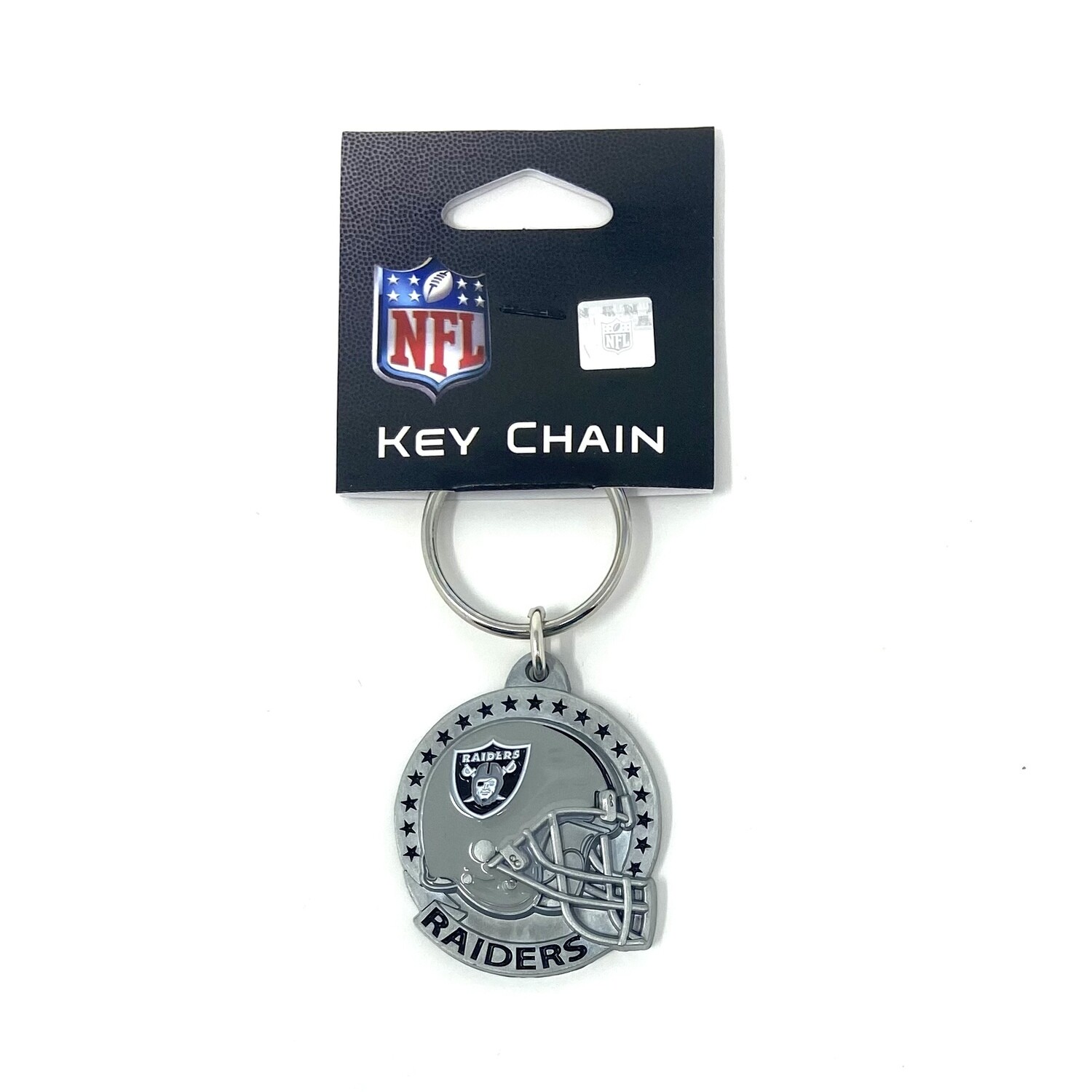 Las Vegas Raiders Helmet w/Stars Metal Key Ring