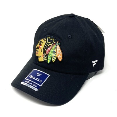 Chicago Blackhawks Men's Black Fanatics Adjustable Hat
