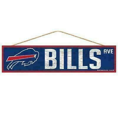Buffalo Bills 4" x 17" Wooden Street Sign with Hanging Rope