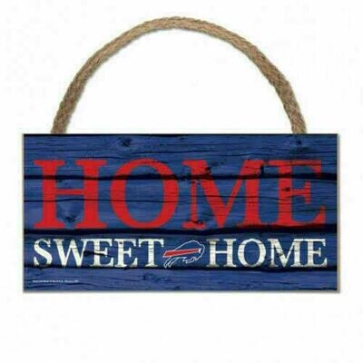 Buffalo Bills 6" x 12" Wooden Fan Cave Sign with Hanging Rope